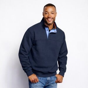 Orvis Signature Quarter Zip Navy Pullover Sweatshirt Men’s XL